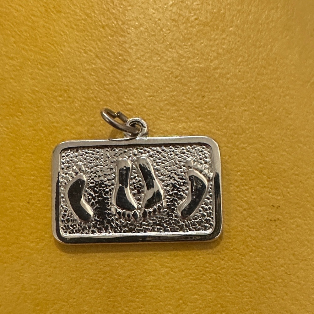 Handmade Silver 925 Pendant with Footprint Design